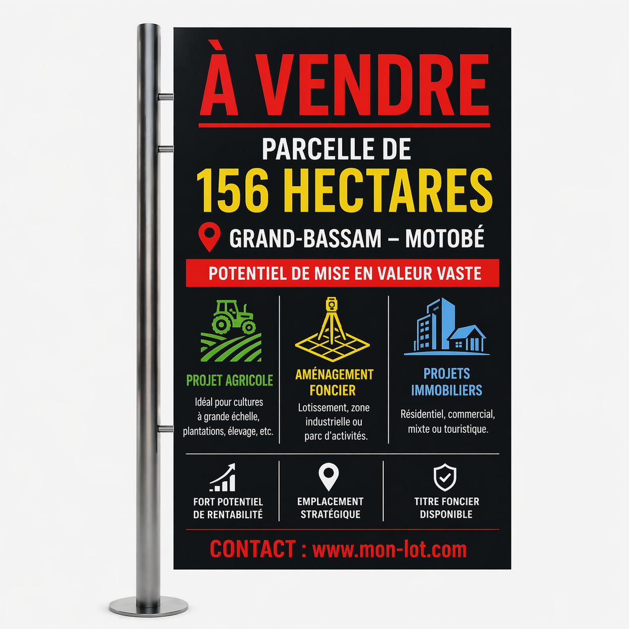 AU M² : 156 HA A GRAND-BASSAM