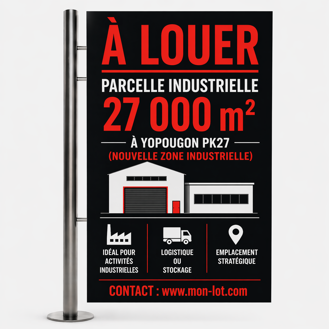 A LOUER AU M² : LOT INDUSTRIEL