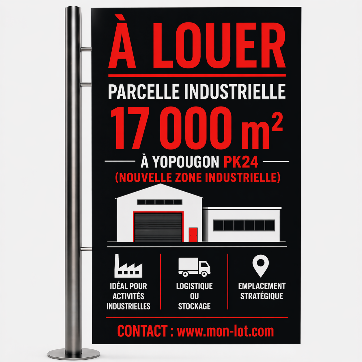 A LOUER AU M² : LOT INDUSTRIEL