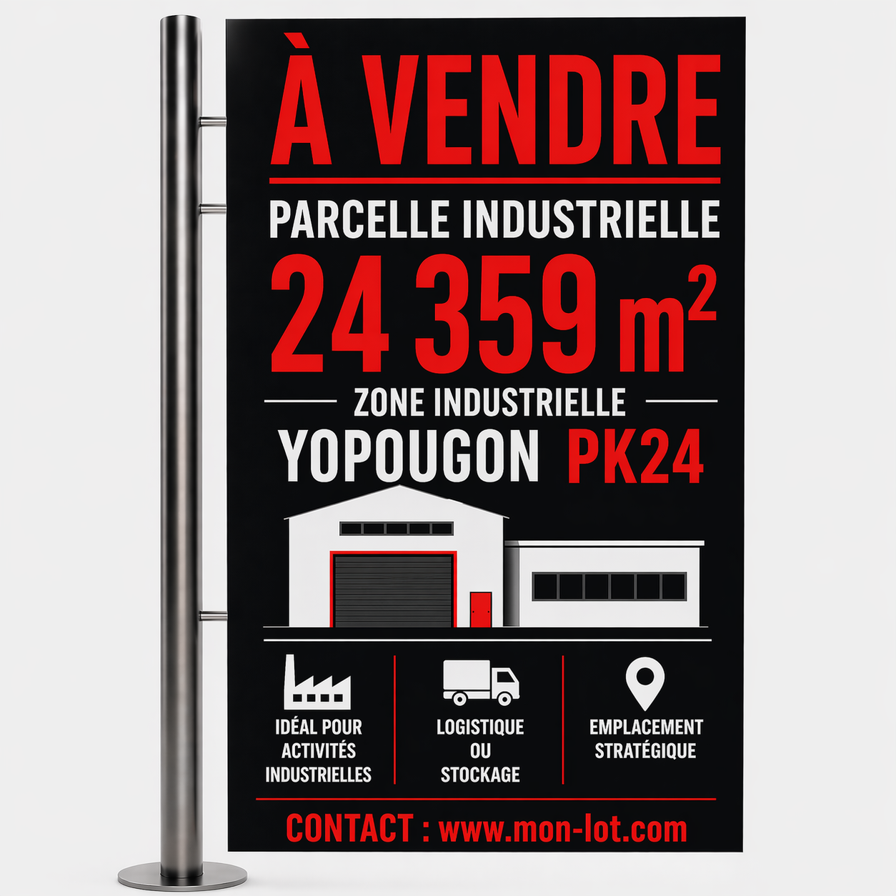VENTE AU M² : LOT INDUSTRIEL